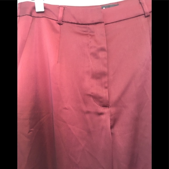 7.Lulus Burgundy Satin My Story Trouser Pants S - Picture 6 of 11